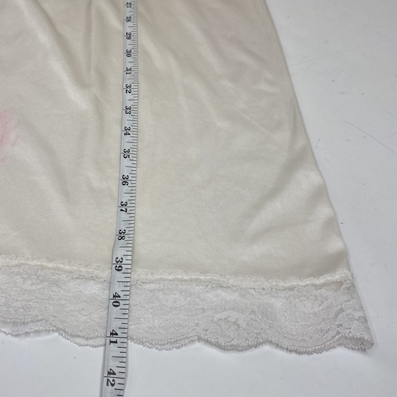Vintage White Slip Dress with Lace size 14B - Picture 6 of 11